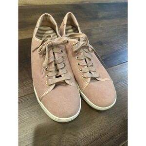 Vionic Womens Sunny Brinley Water-Resistant Pink‎ Suede Sneakers Size 9.5